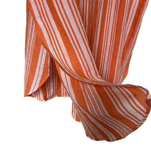 Lemlem x H&M Dress Oversized Orange & White Bold Striped Size M / L - Picture 3 of 8